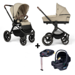 Kinderwagen Novi Baby® Nena Pro Sand Melange met Autostoel Jewel I-Size en Isofixbase