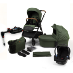 Kinderwagen Novi Baby® Neo Green/Cognac Grip 3-in-1 Incl. Autostoel Onyx&Base