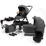 Kinderwagen Novi Baby® Neo Grey/Cognac Grip 5-in-1 Incl. Autostoel Onyx&Base