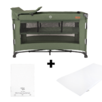 Campingbed Novi Baby® Nora Luxe Green/Black incl. Matras en Hoeslaken
