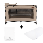 Campingbed Novi Baby® Nora Luxe Sand/Black incl. Matras en Hoeslaken