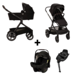 Kinderwagen Nuna DEMI Next Caviar + Autostoel Nuna PIPA Next Caviar Chocolate&Base Nuna 360 System