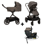 Set | Kinderwagen Demi Next Thunder Incl. Autostoel Novi Jacky Pro I-Size Dark Taupe&360 Base