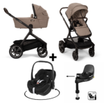 Kinderwagen Nuna MIXX Next Cedar + Autostoel Pebble 360 Pro2 en Slide Tech Base