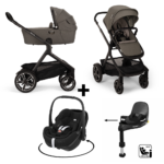 Kinderwagen Nuna MIXX Next Granite Black + Autostoel Pebble 360 Pro2 en Slide Tech Base