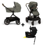 Set | Kinderwagen Demi Next Pine Incl. Autostoel Novi Jacky Pro I-Size&360 Base