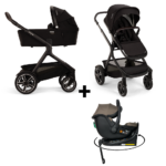 Set | Kinderwagen Demi Next Caviar Incl. Autostoel Novi Jacky Pro I-Size Dark Taupe&360 Base