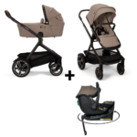Set | Kinderwagen Demi Next Cedar Incl. Autostoel Novi Jacky Pro I-Size Dark Taupe&360 Base