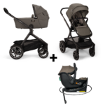 Set | Kinderwagen Demi Next Granite Incl. Autostoel Novi Jacky Pro I-Size Dark Taupe&360 Base