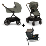 Set | Kinderwagen Demi Next Pine Incl. Autostoel Novi Jacky Pro I-Size Dark Taupe&360 Base