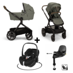 Kinderwagen Nuna MIXX Next Pine + Autostoel Pebble 360 Pro2 en Slide Tech Base