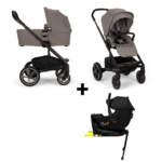 Set | Kinderwagen Nuna MIXX Next Granite Incl. Autostoel Novi Baby Jacky Pro I-Size&360 Base