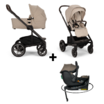 Set | Kinderwagen Nuna MIXX Next Biscotti Incl. Autostoel Novi Baby Jacky Pro I-Size Dark Taupe&360 Base