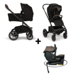 Set | Kinderwagen Nuna MIXX Next Caviar Incl. Autostoel Novi Baby Jacky Pro I-Size Dark Taupe&360 Base