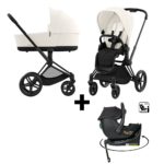 Kinderwagen Cybex Priam Off White/Light Beige met Autostoel Jacky Pro 360°&Base