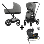 Kinderwagen Cybex Priam Mirage Grey/Dark Grey met Autostoel Jacky Pro 360°&Base