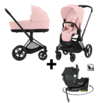 Kinderwagen Cybex Priam Peach Pink/Light Pink met Autostoel Jacky Pro 360°&Base