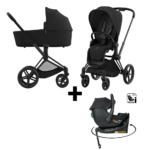 Kinderwagen Cybex Priam Sepia Black/Black met Autostoel Jacky Pro 360°&Base