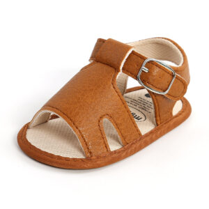 Mini Fashion™ - Zachte Pasvorm - Kinder Sandalen Bruin / 13 (0-6 maanden) / Gesp | Educatief Speelgoed
