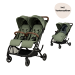 Duobuggy Novi Baby® Scott V2 Green Melange met Voetenzakken