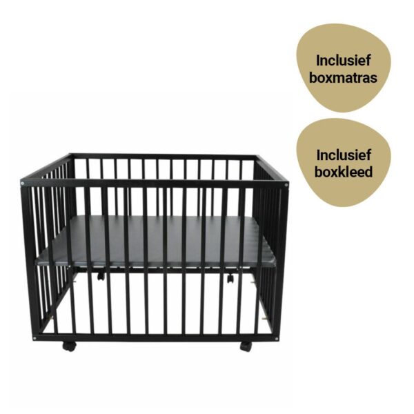 Set | Box Standaard Black Incl. Boxmatras Comfort en Boxkleed Minimal - Afbeelding 1