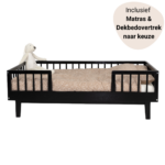 Set | Peuterbed Novi at Home® Juliette 70x140 Black incl. Matras&Dekbedovertrek