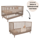 Set | Meegroeiledikant Novi at Home® Elise 70x140 Sand incl. Matras&Dekbedovertrek