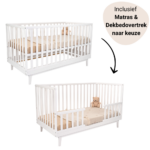 Set | Meegroeiledikant Novi at Home® Elise 70x140 Wit incl. Matras&Dekbedovertrek