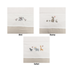 Set | Laken Ledikant Funnababy 100x150 Borduur Bird, Bunny&Safari (3st)