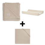 Set | Deken Ledikant en Aankleedkussenhoes Jollein Basic Knit Nougat + Gratis Hoeslaken