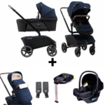 Kinderwagen The Jiffle Blue + Autostoel Novi Baby Jewel&Base&Accessoires