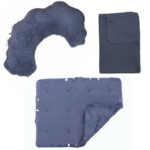SET | Snoozebaby Voedingskussen + Boxkleed + Wiegdeken Blue Nights