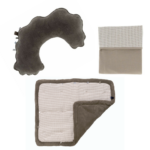 SET | Snoozebaby Voedingskussen + Boxkleed + Wiegdeken Warm Brown