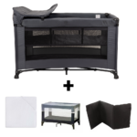 Set Compleet | Campingbed Novi Baby® Kiki Luxe Dark Grey