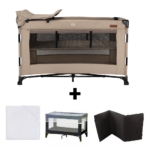 Set Compleet | Campingbed Novi Baby® Nora Luxe Sand/Black