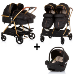 Set | Duo Kinderwagen Chipolino Duo Smart Obsidian Gold + Autostoel Chipolino Duo Smart I-Size