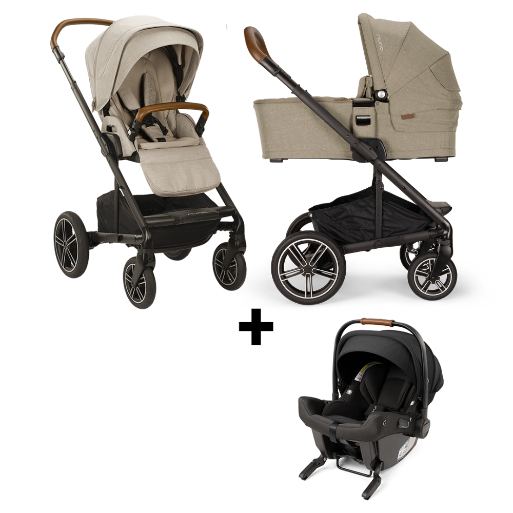 SET | Kinderwagen Nuna Mixx Next Hazelwood + Autostoel Nuna Pipa Urbn Caviar - Afbeelding 1