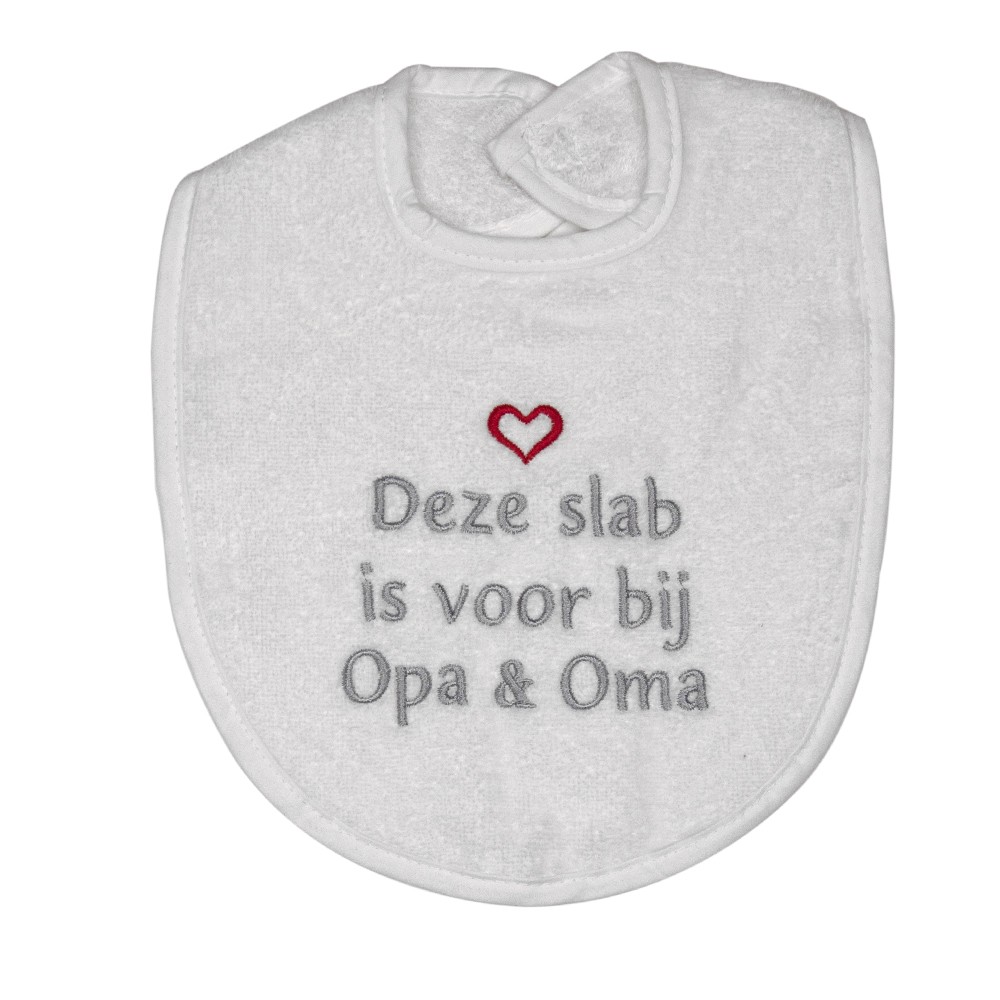 Slabber Petit Villain Bij Opa En Oma Wit Slabber Petit Villain Bij Opa En Oma Wit - Afbeelding 1