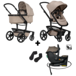 Kinderwagen Joolz Geo³ Sandy Taupe Special Edition + Autostoel Jacky Pro 360° Dark Taupe&Base&Adapterset