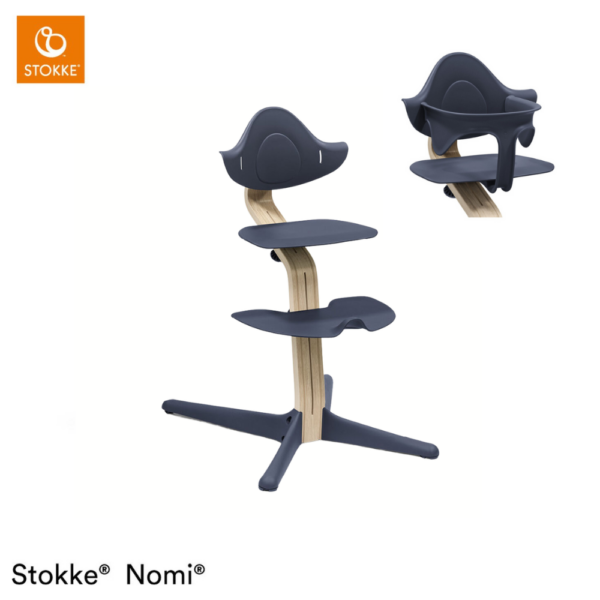 Kinderstoel Stokke® Nomi Navy/Natural met Babyset - Afbeelding 1