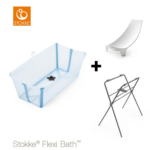 Set | Stokke® Flexi Bath® Ocean Blue met Badstandaard + Newborn Support