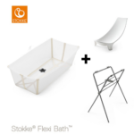 Set | Stokke® Flexi Bath® Sandy Beige met Badstandaard + Newborn Support