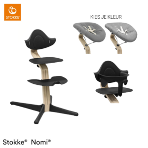 Kinderstoel Stokke® Nomi Black/Natural incl. Newbornset + Babyset