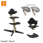 Set Compleet | Kinderstoel Stokke® Nomi Black/Natural incl. Newbornset, Eetblad en Babyset