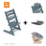 SET | Kinderstoel Stokke® Tripp Trapp® Fjord Blue met Newbornset&Eetblad + Babyset