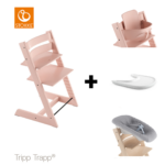 SET | Kinderstoel Stokke® Tripp Trapp® Serene Pink met Newbornset&Eetblad + Babyset