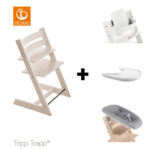 SET | Kinderstoel Stokke® Tripp Trapp® White Wash met Newbornset&Eetblad + Babyset