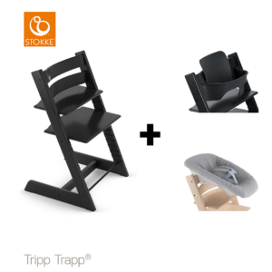 SET | Kinderstoel Stokke® Tripp Trapp® Black met Newbornset + Babyset
