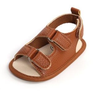Mini Fashion™ - Zachte Pasvorm - Kinder Sandalen Bruin / 14 (6-12 maanden) / Dubbel klittenband | Educatief Speelgoed