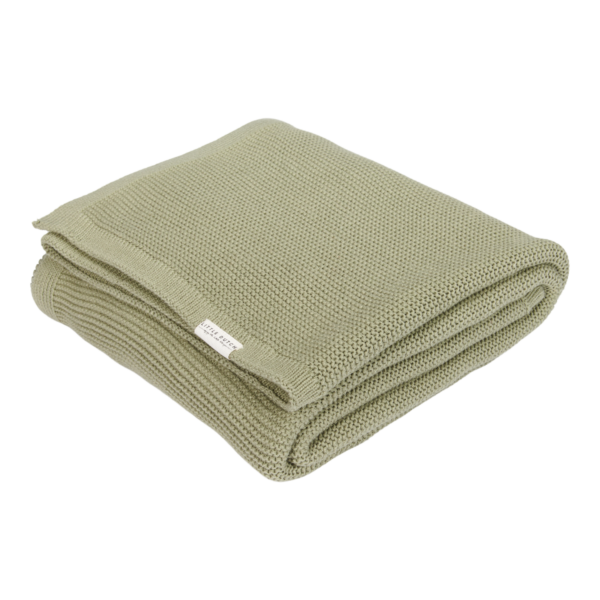 Deken Wieg Little Dutch Pure Olive Gebreid - Afbeelding 1